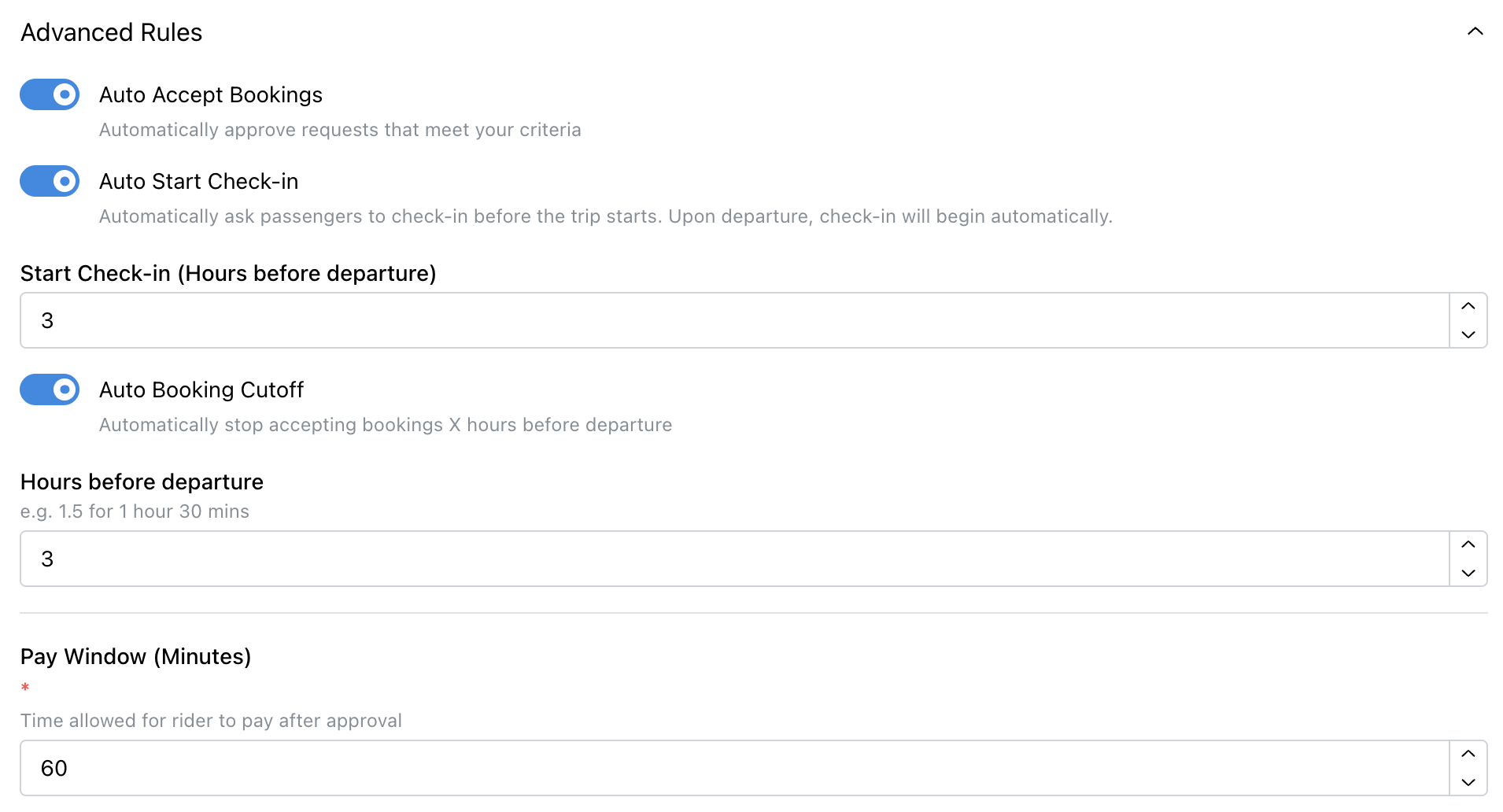 Post your ride with clear rules